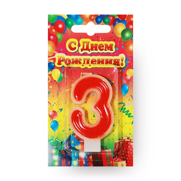 Свеча Цифры 3 Candles Asia
