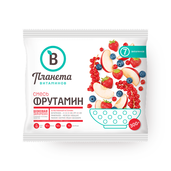 Смесь фруктово-ягодная Фрутамин «Планета витаминов» замороженная