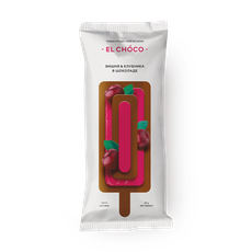 Мороже­ное Вишня и клубни­ка в шокола­де El Choco