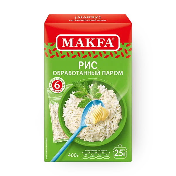 Рис длиннозёрный Makfa обработанный паром
