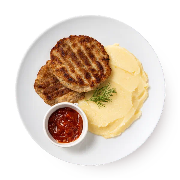 Котлеты куриные с пюре Cha-Cha-Cha