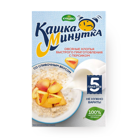 Овсяные хлопья «Кунцево» Минутка персик-сливки