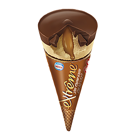 Extreme milk chocolate top ice cream cone