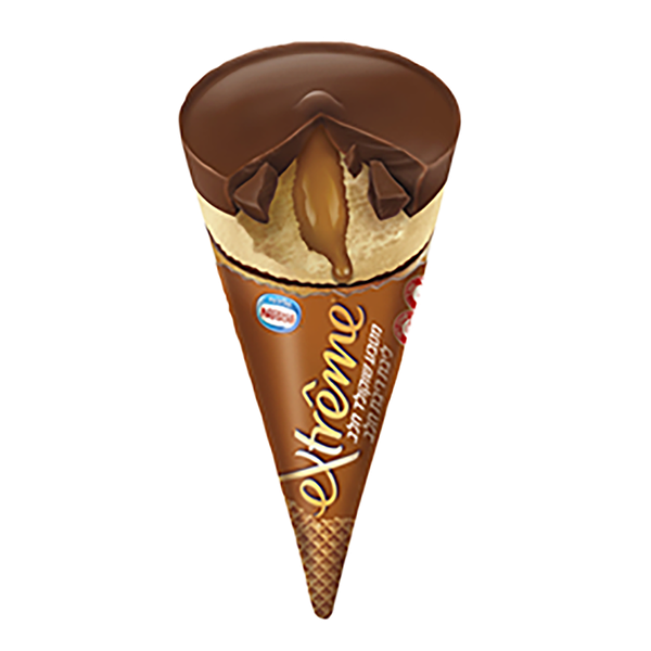 Extreme milk chocolate top ice cream cone