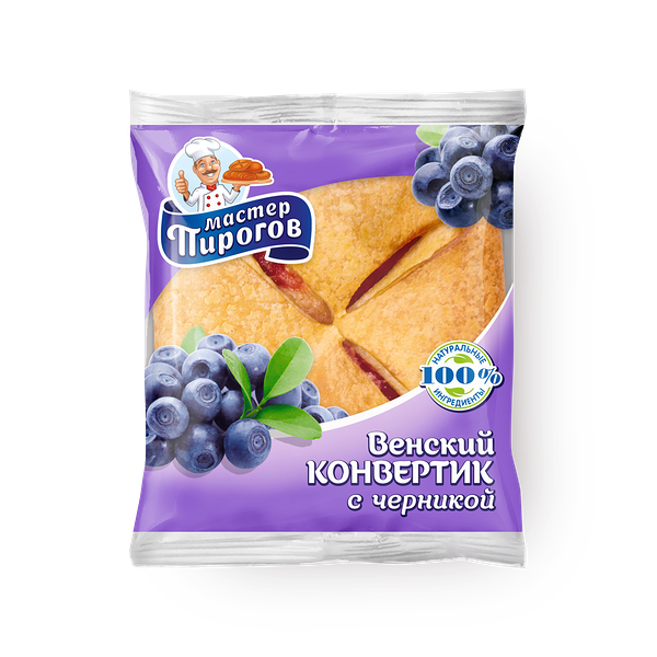 Венский конвертик слоёный с черникой Мастер Пирогов «Коломенский»