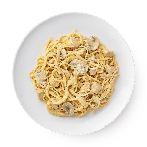 Спагетти с курицей и грибами в сливочном соусе Mfood.kz
