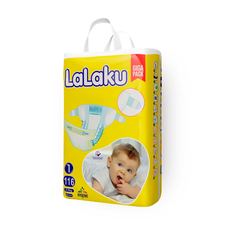 Подгузники Lalaku Giga Pack размер 1 2-5 кг