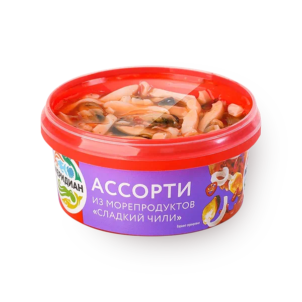Морское ассорти в соусе сладкий чили «Меридиан»