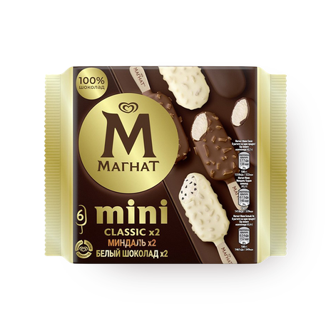 Мороженое «Магнат» mini Classic миндаль и белый шоколад