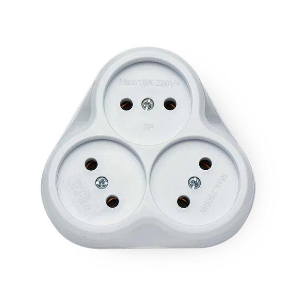 Тройник Beshr без заземления на 3 розетки