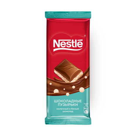 Шоколад молочный и белый Nestle пористый