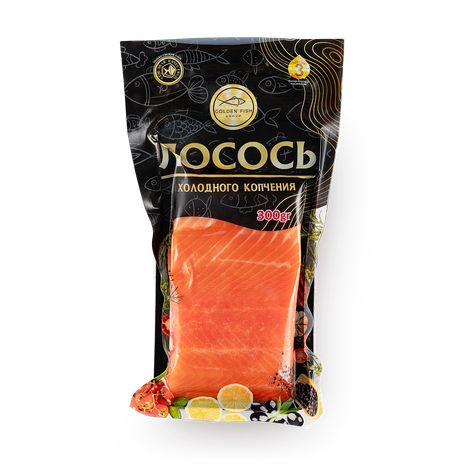 Лосось холодного копчения Golden Fish кусок с кожей