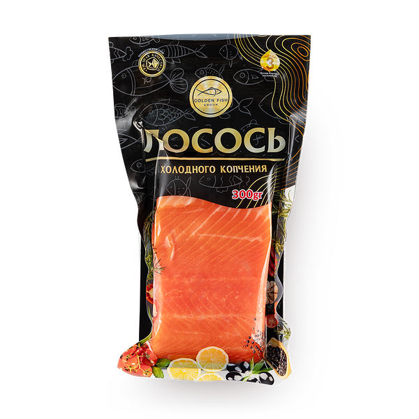 Лосось холодного копчения Golden Fish кусок с кожей