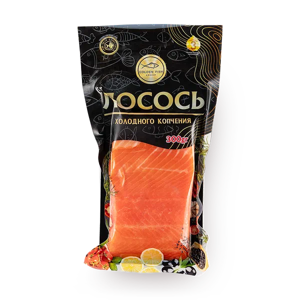 Лосось холодного копчения Golden Fish кусок с кожей