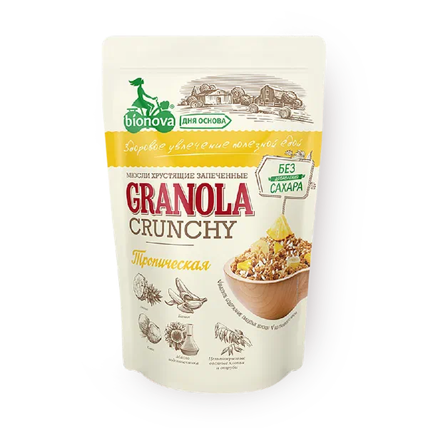 Мюсли запечённые Тропические Bionova Crunchy