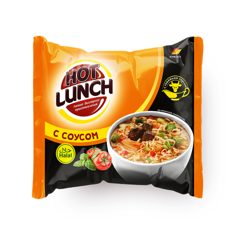 Лапша быстрого приготовления Hot Lunch с говяжьим соусом