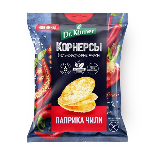 Чипсы кукуруз­ные Dr.Korner папри­ка-чили