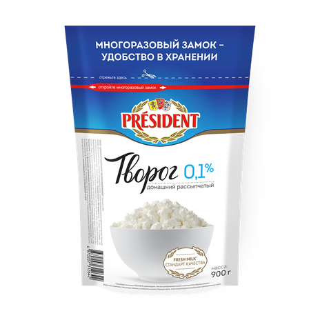 Творог 0% домашний President