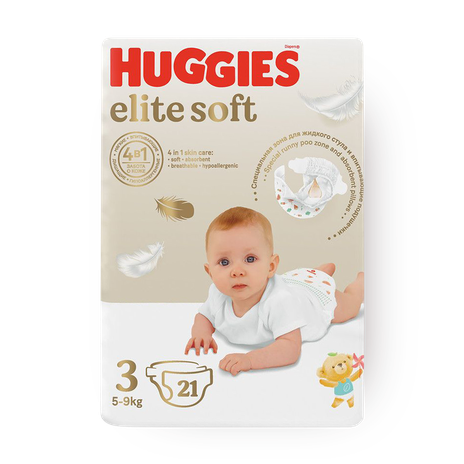 Подгузники Huggies Elit Soft 3 5-9Кг