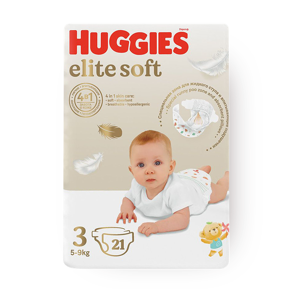 Подгузники Huggies Elit Soft 3 5-9Кг