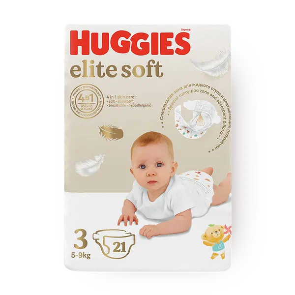 Подгузники Huggies Elit Soft 3 5-9Кг