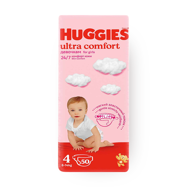 Подгузники Huggies Ultra Comfort Jumbo 4 для девочек