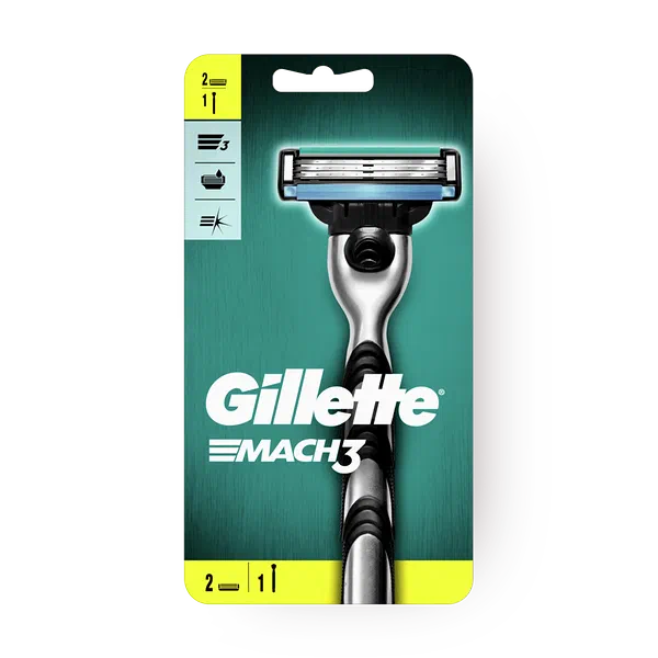Бритва Gillette Mach 3 с двумя сменными кассетами