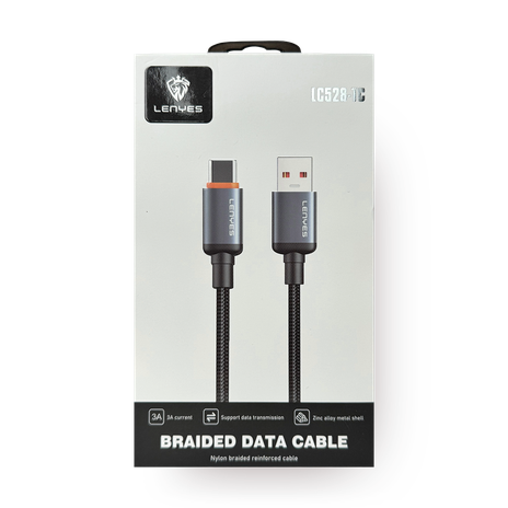 Кабель плетёный Lenyes LC528 Type-C - USB 3A 1 м