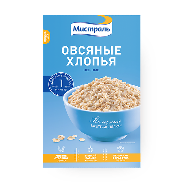 Хлопья овсяные Нежные «Мистраль»