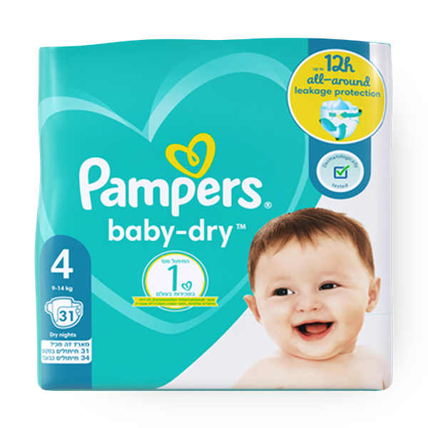 Pampers baby Dry diapers Newborn size 4