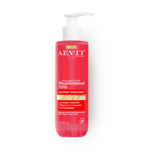 Мицеллярный гель Aevit by Librederm Basic Care очищающий для всех типов кожи