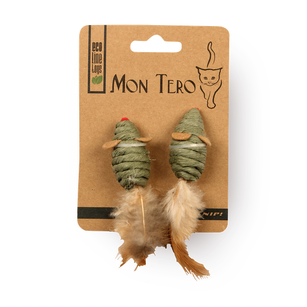 Игрушка для кошек Mon Tero EcoToys Мышь с кошачьей мятой зелёная 5 см
