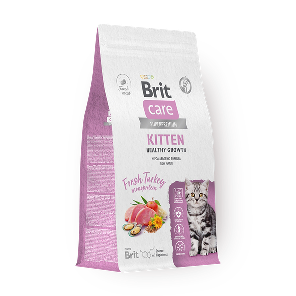 Сухой корм для котят Brit Care Healthy Growth индейка
