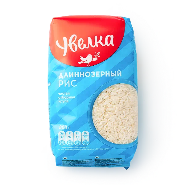 Крупа отборная рис длиннозёрный шлифованный «Увелка»