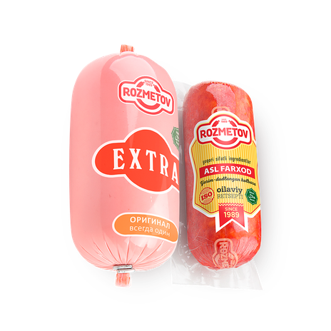 Колбаса Rozmetov Асл Фарход полукопчёная, 200 g + Колбаса Rozmetov Экстра варёная, 400 g