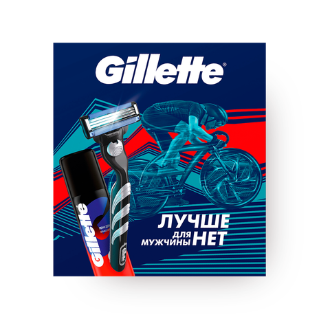 Набор подарочный Gillette с бритвой Mach 3 и пеной для бритья
