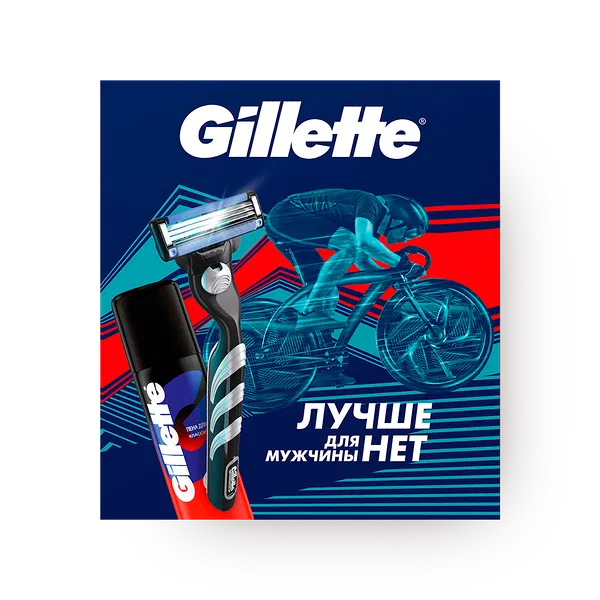 Набор подарочный Gillette с бритвой Mach 3 и пеной для бритья