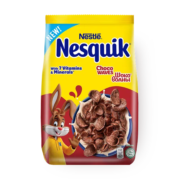 Готовый завтрак Nesquik Choco waves с витаминами и минералами