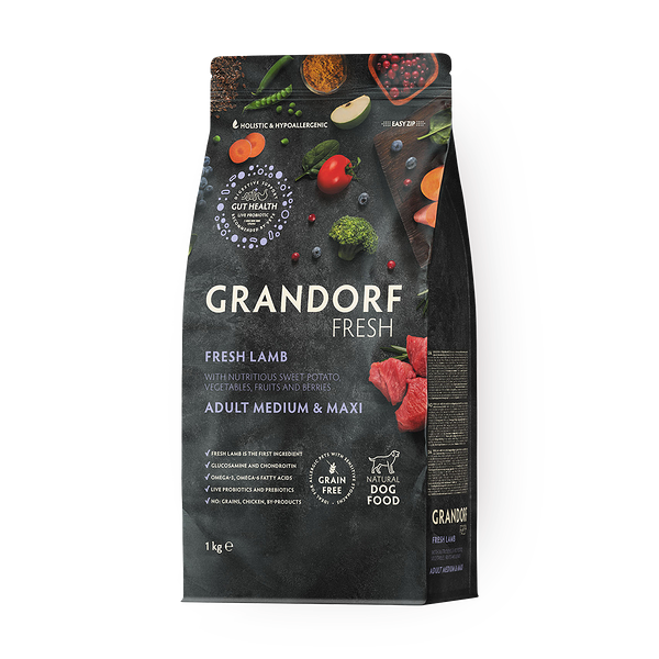 Сухой корм для собак средних и крупных пород Grandorf ягнёнок с бататом