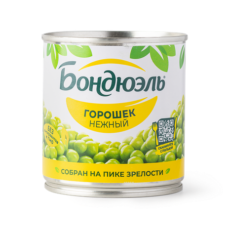 Горошек зелёный Нежный Bonduelle, 200 г — купить с доставкой из Яндекс ...