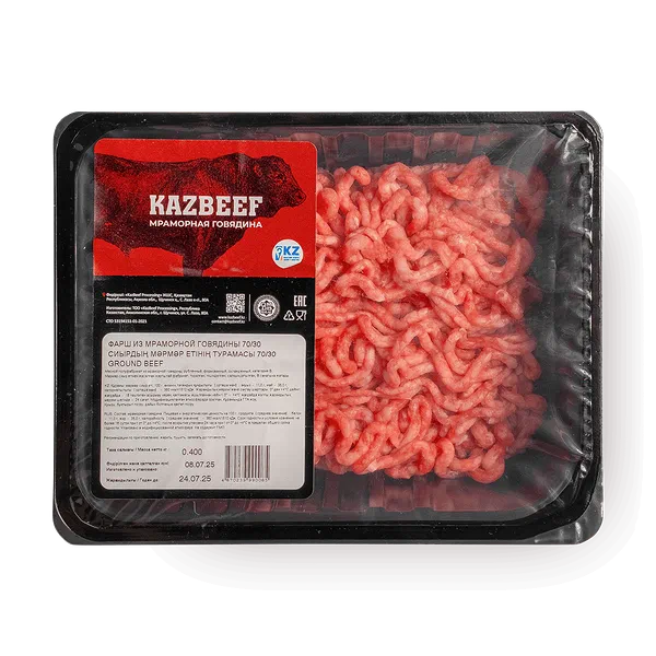 Фарш из мраморной говядины 70/30 KazBeef охлажденный