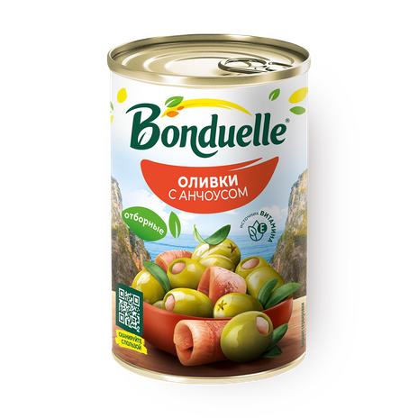 Оливки Мансанилья Bonduelle с анчоусом