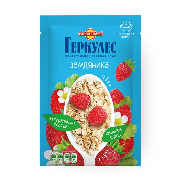Каша овсяная Геркулес Русский продукт с земляникой