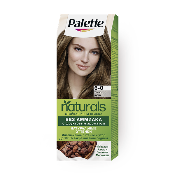 Крем-краска для волос Palette 6-0 Тёмно-русый