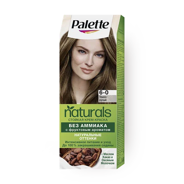 Крем-краска для волос Palette 6-0 Тёмно-русый