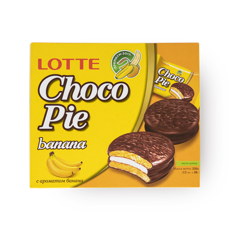 Печенье Lotte Choco Pie банан в шоколадной глазури