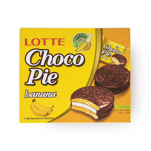 Печенье Lotte Choco Pie банан в глазу­ри