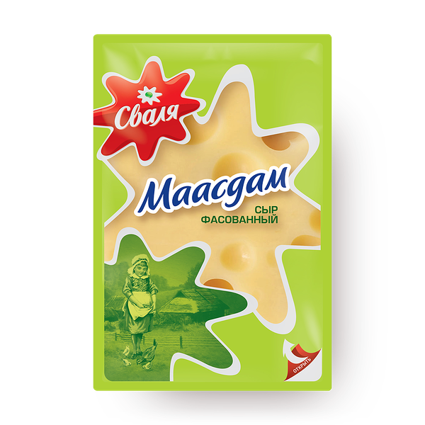 Сыр Маасдам «Сваля» 45% нарезка