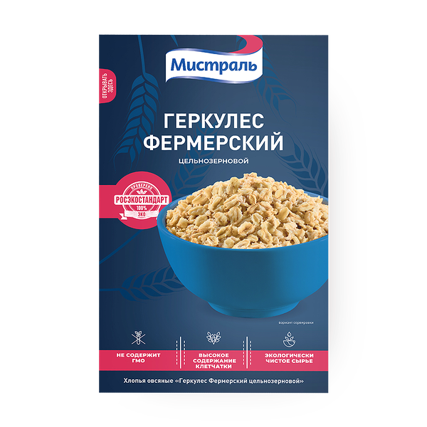Хлопья овсяные Геркулес Фермерский «Мистраль»