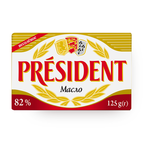 Масло сливочное «President», 82%